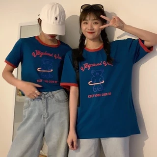 SHOP_MKL🌿เสื้อยืดแขนสั้นพิมพ์ลายหมีน่ารัก ทรงหลวมสไตล์เกาหลี🐨 #9350