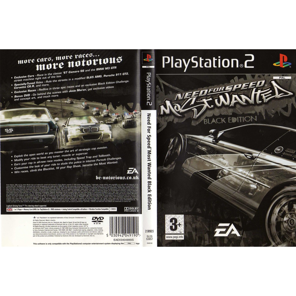 แผ่นเกม PS2 [Need for Speed Most Wanted Black Edition [USA]