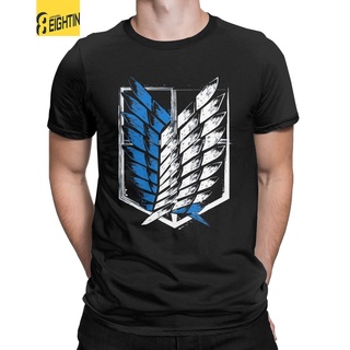 Bn3d9we23 เสื้อยืดแขนสั้น ผ้าฝ้าย พิมพ์ลาย Attack On Titan Wings Of Freedom Shingeki no Kyojin Amazing Tees AOT สําหรับผ