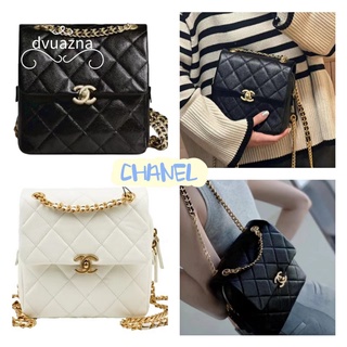 💯 กระเป๋าเป้ CHANEL 22P Spring/Summer Series Chain Flap Backpack ของแท้