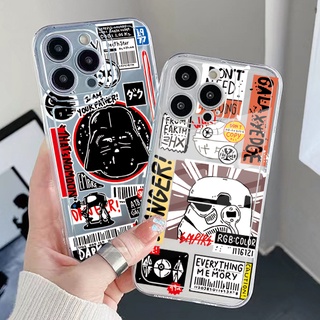 เคสโทรศัพท์มือถือ TPU แบบใส ขอบสี่เหลี่ยม กันกระแทก ลาย Star Wars สําหรับ Samsung Galaxy S22 Plus Note 20 Ultra 10 S21 FE S20