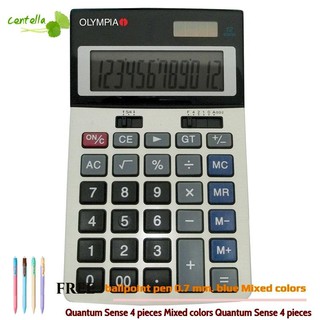 Olympia MX-120 Calculator Free ballpoint pen 0.7 mm. blue Mixed colors Quantum Sense 4 pieces