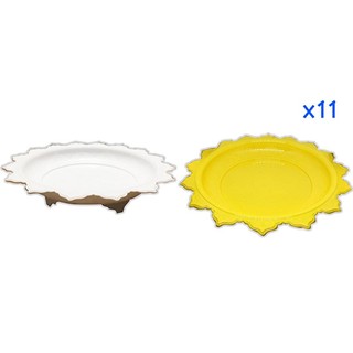 ตราสิงโต ถาดโตก24cmสีขาวมุก+ถาดโตก24cmสีเหลืองไข่ไก่x11