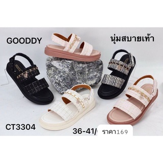 รองเท้ารัดส้นแบรนด์แท้gooddyรุ่นหน้าโซ่