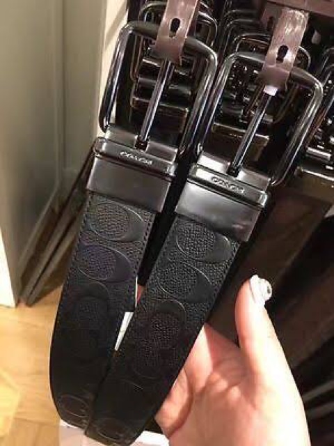 พร้อมส่ง แท้ New Coach เข็มขัดเส้นใหญ่ ผู้ชาย WIDE HARNESS CUT-TO