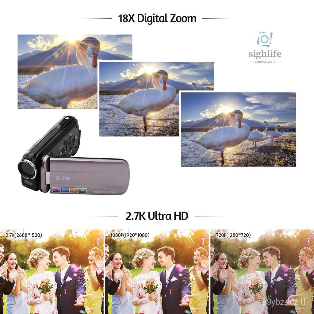 2.7K Ultra HD Mini Digital Video Camera DV Camcorder 48MP 3 Inch ...
