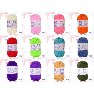 🧶 ไหมพรมเส้นใหญ่ สีล้วน ตรา S&C | ขนาดเส้น 3 มิล 🌈 สีสวย ถักง่าย ✨