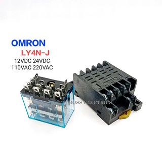 LY4N-J รีเลย์ 4 คอนแทค 10A 250Vac มี 12V 24V 220V และ socket  14ขา