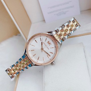 🎀 (สด-ผ่อน) ส่งฟรี นาฬิกาสายสแตนเลส 36 มิล สาย 3 กษัตริย์ MK6642 กล่องแบรนด์ MICHAEL KORS Lexington Tri-Tone Watch