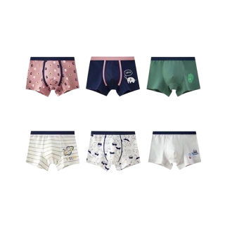 กางเกงในเด็กชาย หญิง เด็กโต/เด็กเล็ก/Boy/Children/underwear ผ้าฝ้ายแท้100% 2-13ขวบ/บ๊อกเซอร์เด็กชายระบายอากาศ(4ตัว/แพ็ค)