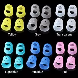 ปลอกซิลิโคนสวมนิ้วกันลื่น 6 สี xs/s/m/l/xl 4 ชิ้น/ชุด