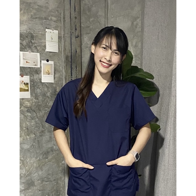 เสื้อสครับเเพทย์สีกรม