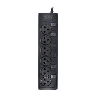 อุปกรณ์ไฟฟ้า ปลั๊กพ่วง รางปลั๊กไฟ 6 ช่อง 6 สวิตช์ VOX NO01-6601 3 ม. สีดำ มีคุณภาพผ่านมาตรฐาน