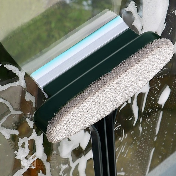 AT.Supershop แปรง 2in1 แปรงขัดมุ้งลวด แปรงเช็ดกระจก ที่ทำสะอาดหน้าต่าง หัวแปรงรีดน้ำ พร้อมส่ง! - รูปที่ 3