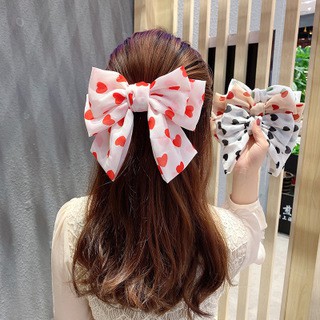 3 layers big bow ponytail clip_กิ๊บโบว์ 3 ชั้น ตล์เกาหลี (หัวใจ/Heart)