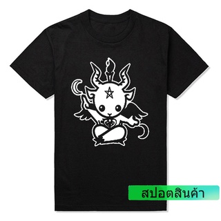 เสื้อยืด ผ้าฝ้าย พิมพ์ลายการ์ตูน Satanic Goat Baphomet สไตล์ใหม่ สําหรับผู้ชาย