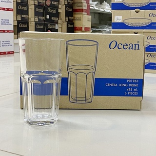 [กล่อง 6ใบ /P01963] แก้วน้ำทรงสูง 495มล. ใส่สมูทตี้  กาแฟเย็น Ocean Centra Long Drink Glass