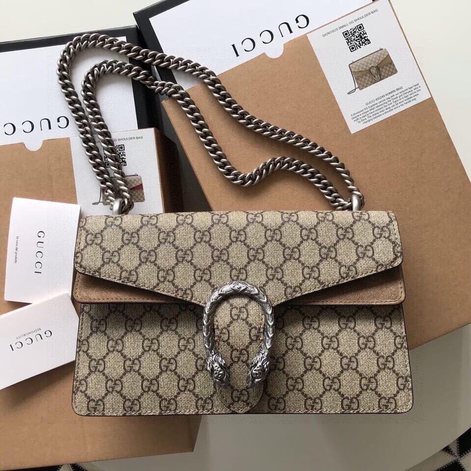 Size28cm Gucci Lady S Dionysus Coated Canvas Shoulder Crossbody Bag With Suede Trim And Antique Silver Hardware À¸£à¸²à¸„à¸²à¸— À¸” À¸— À¸ª À¸”