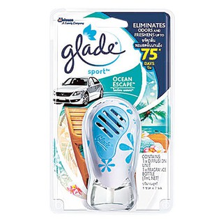 Glade เกลด สปอร์ต น้ำหอมปรับอากาศรถยนต์ กลิ่นโอเชี่ยน เอสเคป 7 มล. (8850175016021)