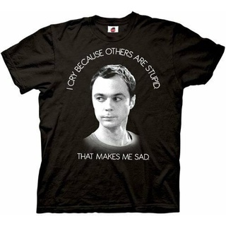 ขายดี!พร้อมส่ง เสื้อยืดแขนสั้น ผ้าฝ้าย 100% พิมพ์ลายทฤษฎี Sheldon I Cry Because Others Are Stupid หลากสี แฟชั่นฤดูร้อน ส