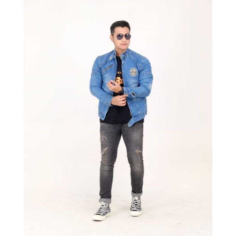 JEANS JACKET FJ71-THE BERRY COLLAR JEANS JACKET-BERRY LOGO EMBROIDERED JEANS JACKET 71- เสื้อแจ็คเก็