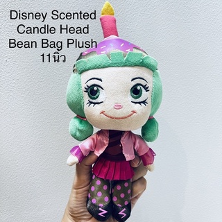 ตุ๊กตา เด็กผู้หญิง Disney Scented Candle Head Bean Bag Plush 11นิ้ว หัวปักเทียน สกรีนมีรอยเปื้อนเล็กน้อย ลิขสิทธิ์แท้