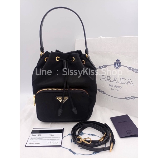 New Prada Tessuto/Saffiano Bucket Bag #1BH038