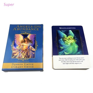 Super Angels Of Abundance Oracle Cards Full English 44 Cards Deck Tarot Mysterious Divination Family Friend Party Board Game