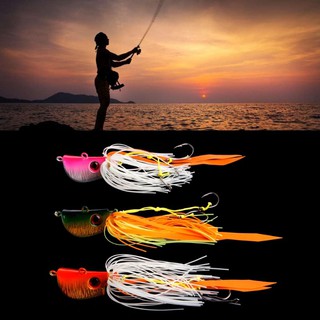 💎♥ เรืองแสงในโลหะมืดส่องสว่างหัว Jig Fishing Lure Squid Hooks 45/65 / 85g