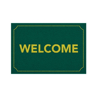 [MT01-00000063] พรมเช็ดเท้า พรมดักฝุ่น ลาย New Welcome เขียว ขนาด 40x60 ซม