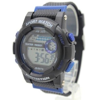 Sport Watch นาฬิกาข้อมือชาย-หญิงและเด็ก สายยางดำ คาดนำ้เงิน ระบบ Digital SW-A01