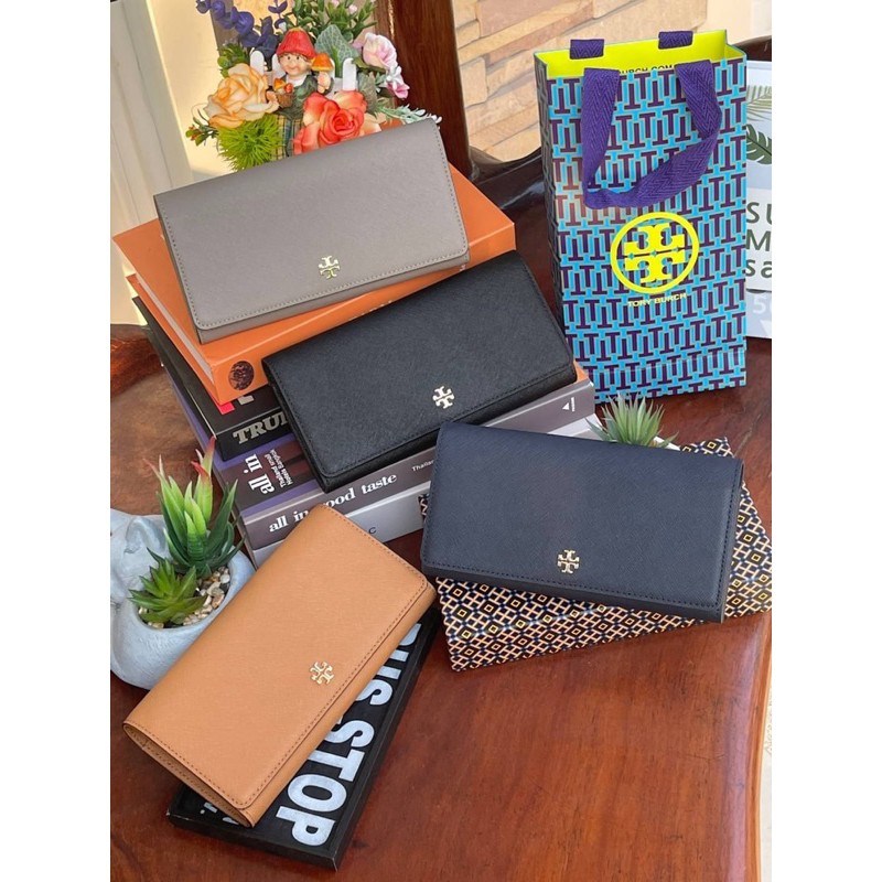 ? TORY BURCH Robinson Envelope Continental Wallet | Shopee Thailand