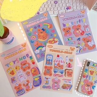 สติ๊กเกอร์PVCใส Twinkle Bear collection