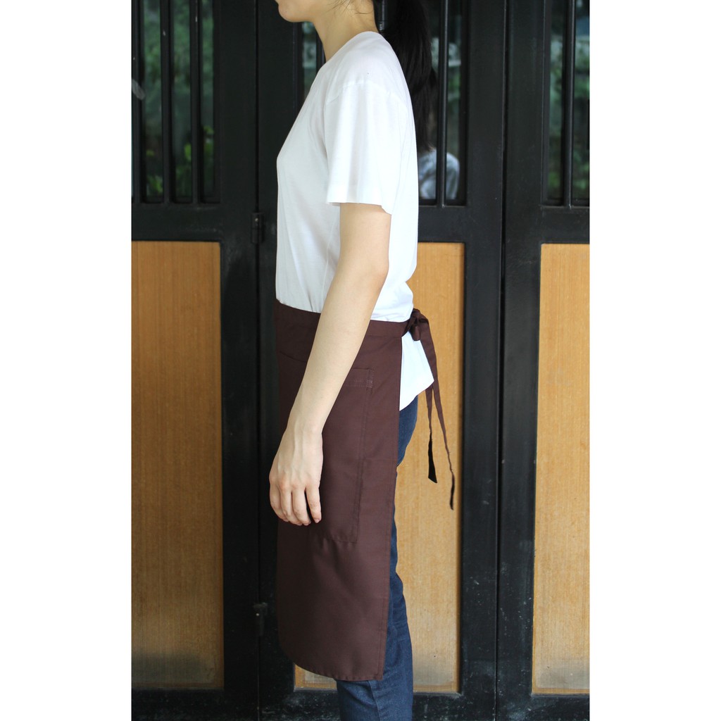 ผ้ากันเปื้อนครึ่งตัว กันเปื้อน ครึ่งตัว ผ้าคอมพ์ เนื้อหนา 2 กระเป๋า ราคา ถูกที่สุด ดีลบีเคเค แกลเลอรีภาพที่ 2