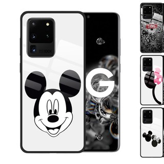 Samsung Galaxy S20 Ultra Note 20 10 Plus 9 S10 S20 Plus S9 Phone kaso ng Case Mickey Mini Mouse Tempered Glass Cover Anti-Scratch