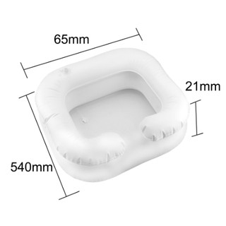 อ่างสระผมแบบเป่าลมพกพา  อุปกรณ์สระผมสำหรับผู้สูงอายุติดเตียง พร้อมสาย สีขาว