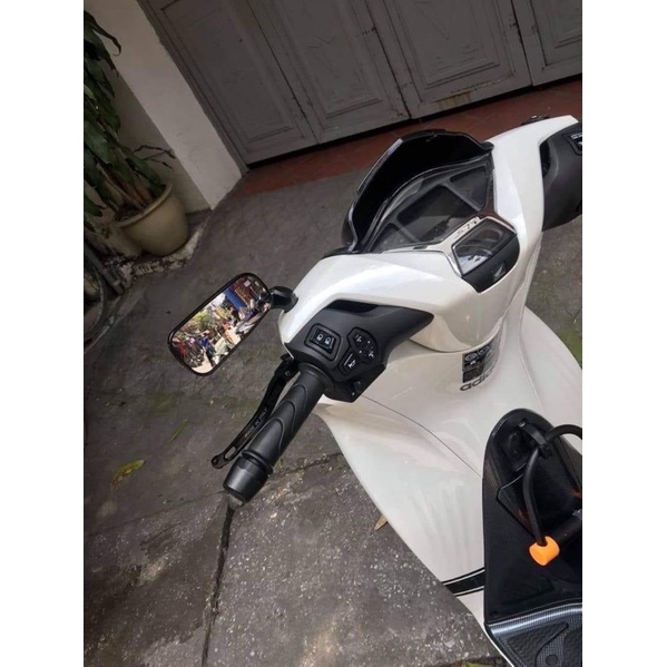 กระจกมอเตอร์ไซค์ H2C Rizoma กระจกสีขาวแท้ ขาสั้น 1 ขา