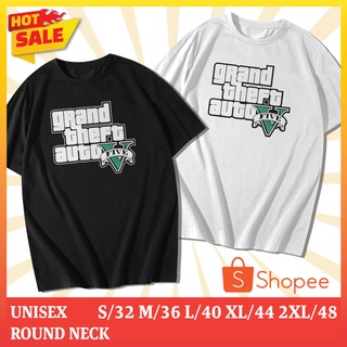 เสื้อยืดคอกลม GTA V Grand Theft Auto 5 สกรีนลาย (แขนสั้น)ฤดูร้อนหลวมนักเรียนผู้ชายและผู้หญิงเสื้อยืดแขนสั้น