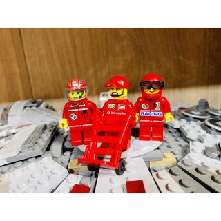 LEGO 3 RED RACING TEAM 1 FORMULA CAR MINIFIGURES #เลโก้