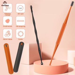 [Timekey] เครื่องมือทําความสะอาดหูแบบซิลิโคน 1 ชุด 360 Swab