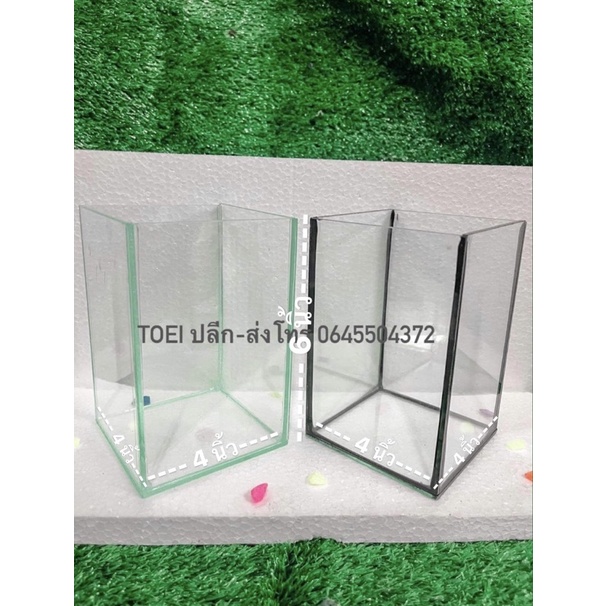 โหลปลาไซต์ 4x4x6 นิ้ว กระจกหนา 3 มิลลิเมตร