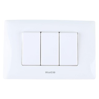 ชุดสวิตช์ 1 ทาง เปิด-ปิด ความสว่าง HACO AP-S31 3 ช่อง สีขาว 1-WAY SWITCH HACO AP-S31 3-MODULE WHITE