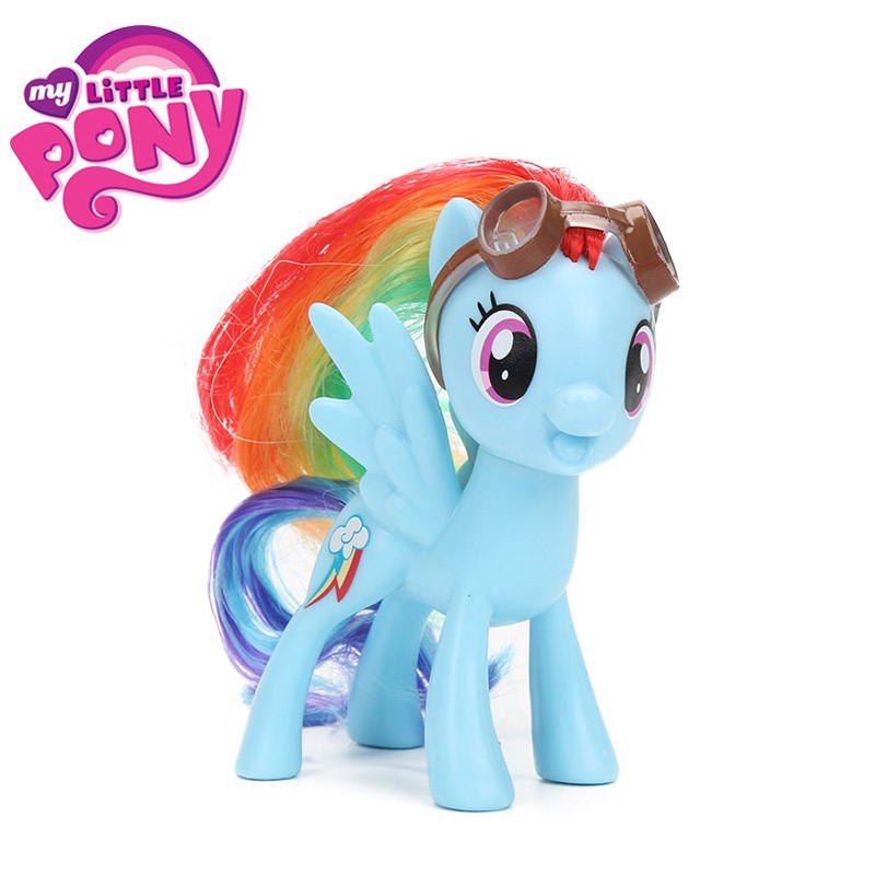 ฟิกเกอร์ My Little Pony ภาพยนตร์สีฟ้า 8 ซม. 1 ชิ้น  Movie My Little Pony Figures Toys blue Pony Toy