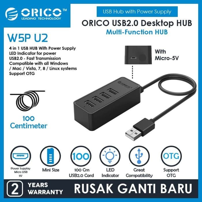 ORICO W5P-U2-100 USB2.0 Desktop HUB 1 meter