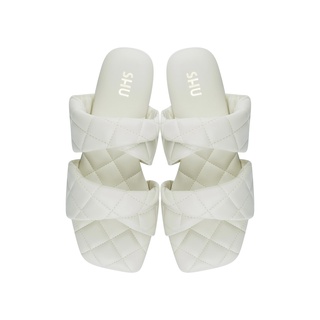 SHU PALETTE SOFT RUMPLE MITT SANDALS - WHITE CHOC รองเท้าแตะ