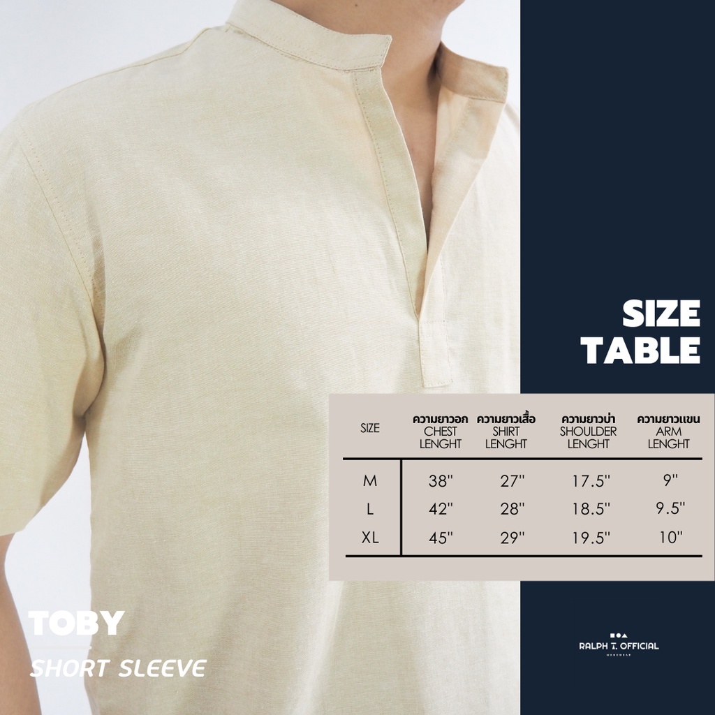 เสื้อเชิ้ตแขนสั้นผู้ชาย TOBY SHORT - RALPH T เสื้อเชิ้ตผู้ชาย คอจีน แขนสั้น โปโล ฮาวาย รูปที่ 7
