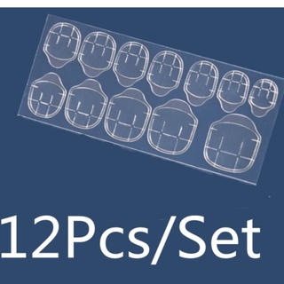 กาวสติกเกอร์ สีใส สำหรับบติดเล็บปลอม 12 ชิ้น