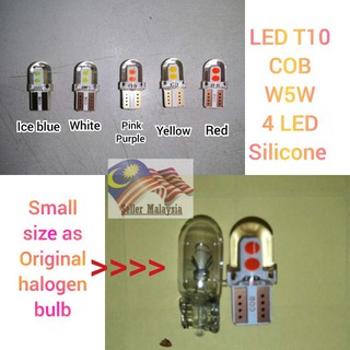 12v T10 W5W ICE สีฟ้า สีขาว สีชมพู สีม่วง สีแดง สีเหลือง COB led หลอดไฟ ซิลิโคน ไฟสัญญาณ led ป้ายทะเบียน ความกว้างของโคมไฟมิเตอร์