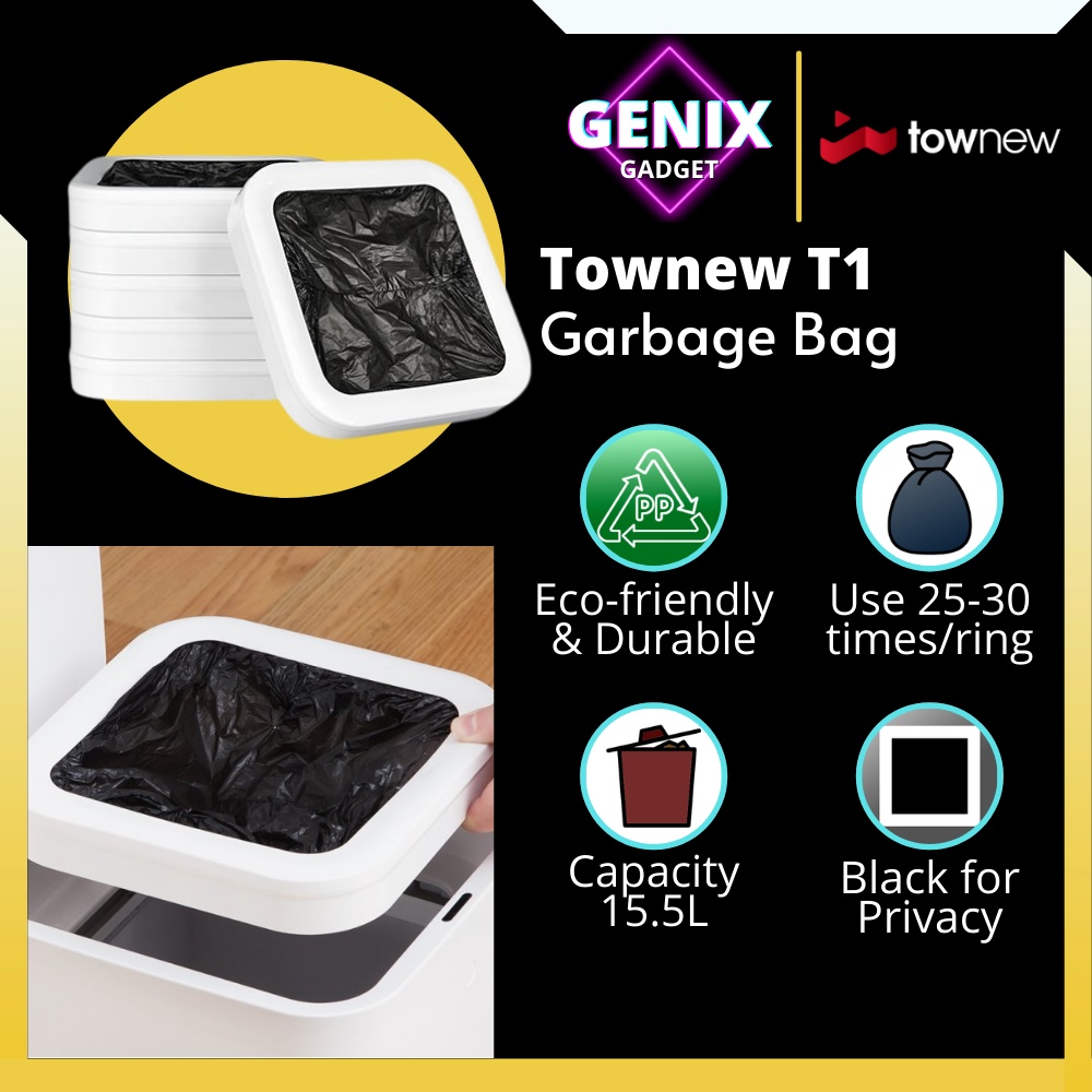 TOWNEW ถุงขยะแบบเติมสําหรับถังขยะอัจฉริยะ T1 / T1S ถุงรีฟิลพร้อม 15.5 ลิตรความจุขนาดใหญ่