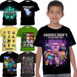 เสื้อยืด MINECRAFT แฟชั่นฤดูร้อน สําหรับเด็กผู้ชาย และเด็กผู้หญิง